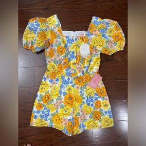 Ivy City Co MARIANNE ROMPER IN FLORAL  NWT New XXS Cottagecore Coquette Feminine